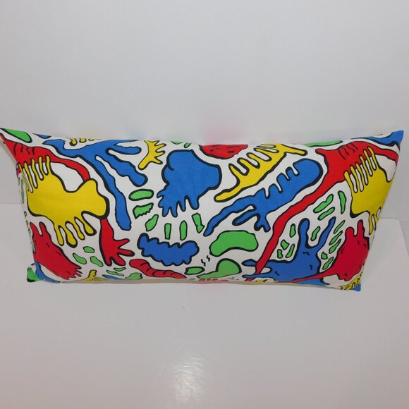 IKEA Avsiktlig abstract colourful Funky Bolster Throw Pillow 22" x 11" - Picture 5 of 5